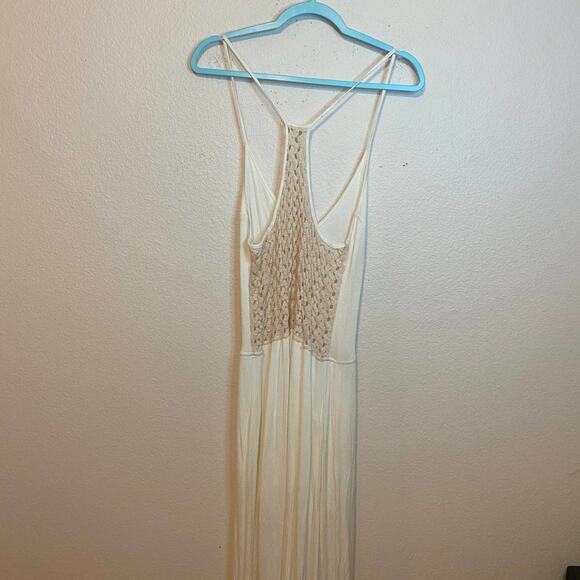 TYLIE Revolve Ivory High Low Tank Crochet Sleeveless Maxi Dress Size Large - Picture 9 of 10